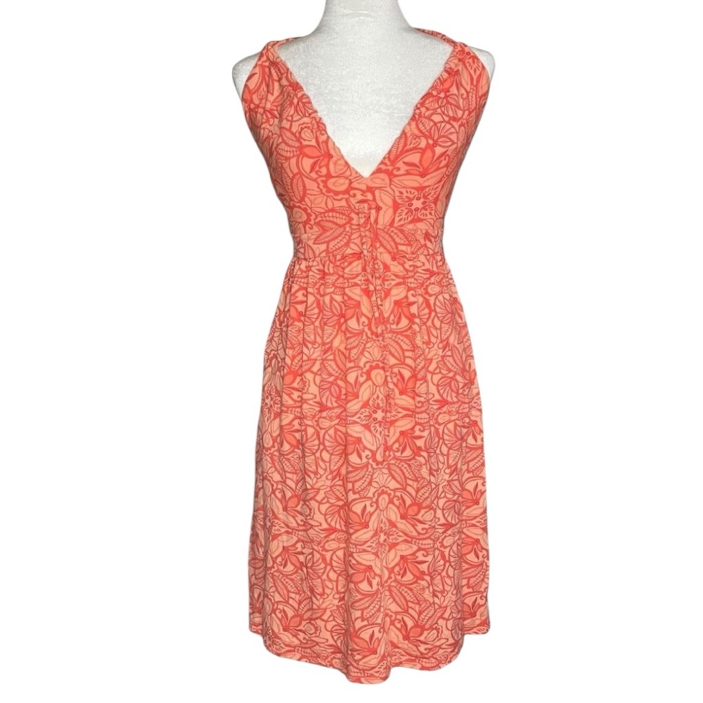 The North Face Natalya Coral Orange Floral Summer Halter Dress Size XS